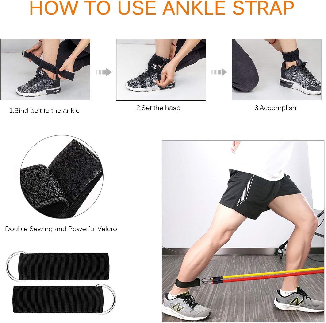 Resistance Bands Set – Strength Training Exercise Bands with Handles, Ankle Straps, Door Anchor & Carry Bag for Home & Outdoor Workouts