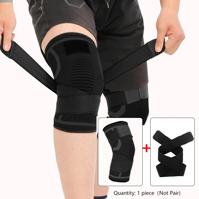 1-Piece Sport Knee Brace – Nylon Compression Knee Pad for Running, Fitness, Weightlifting & Basketball