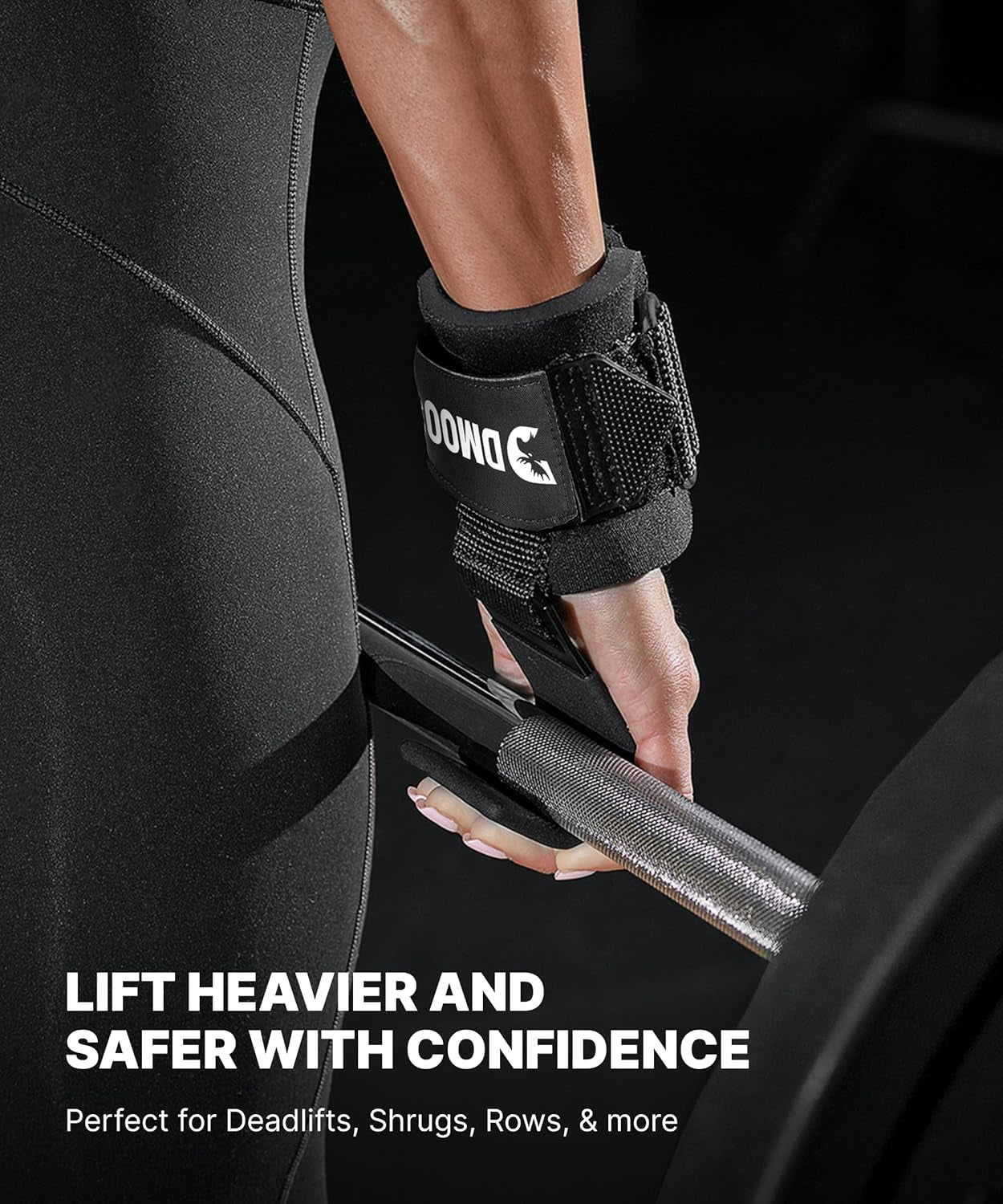 Weight Lifting Hooks (Pair) – Heavy Duty Wrist Straps with Padded Support for Deadlifts, Pull-Ups, Rows & Shrugs – Anti-Slip Nylon Hand Grips for Strength Training & Gym Workouts