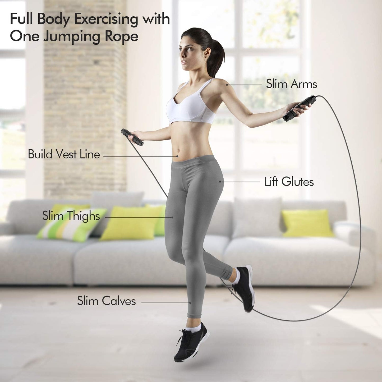 Adjustable Speed Jump Rope – Tangle-Free Steel Cable with Ball Bearings & Foam Handles for Home Gym & Fitness