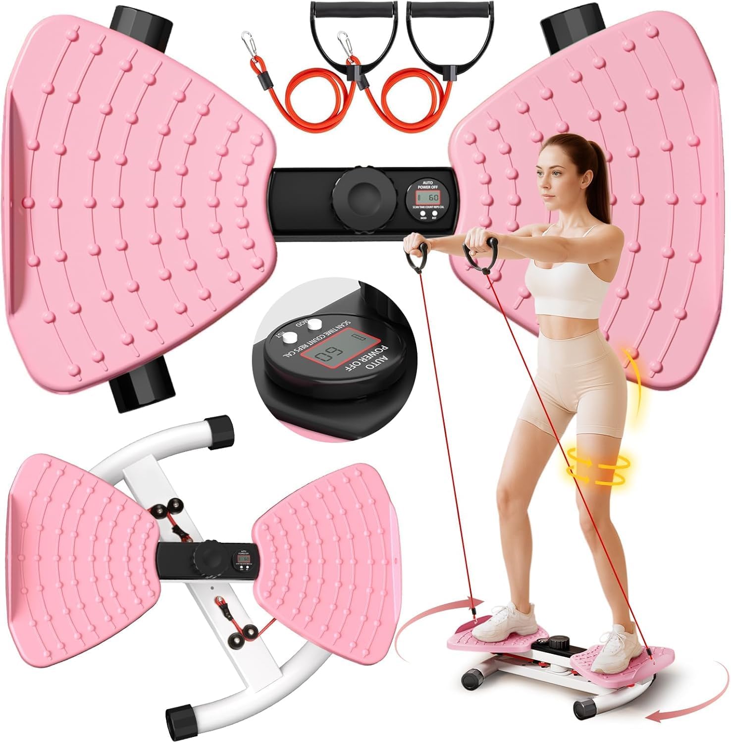 Ultimate Waist Twisting Machine - Ab Twister Board with Smart LED Monitor, 330LBS Capacity, Ultra-Quiet Design & Anti-Slip for Effective Home Workouts!