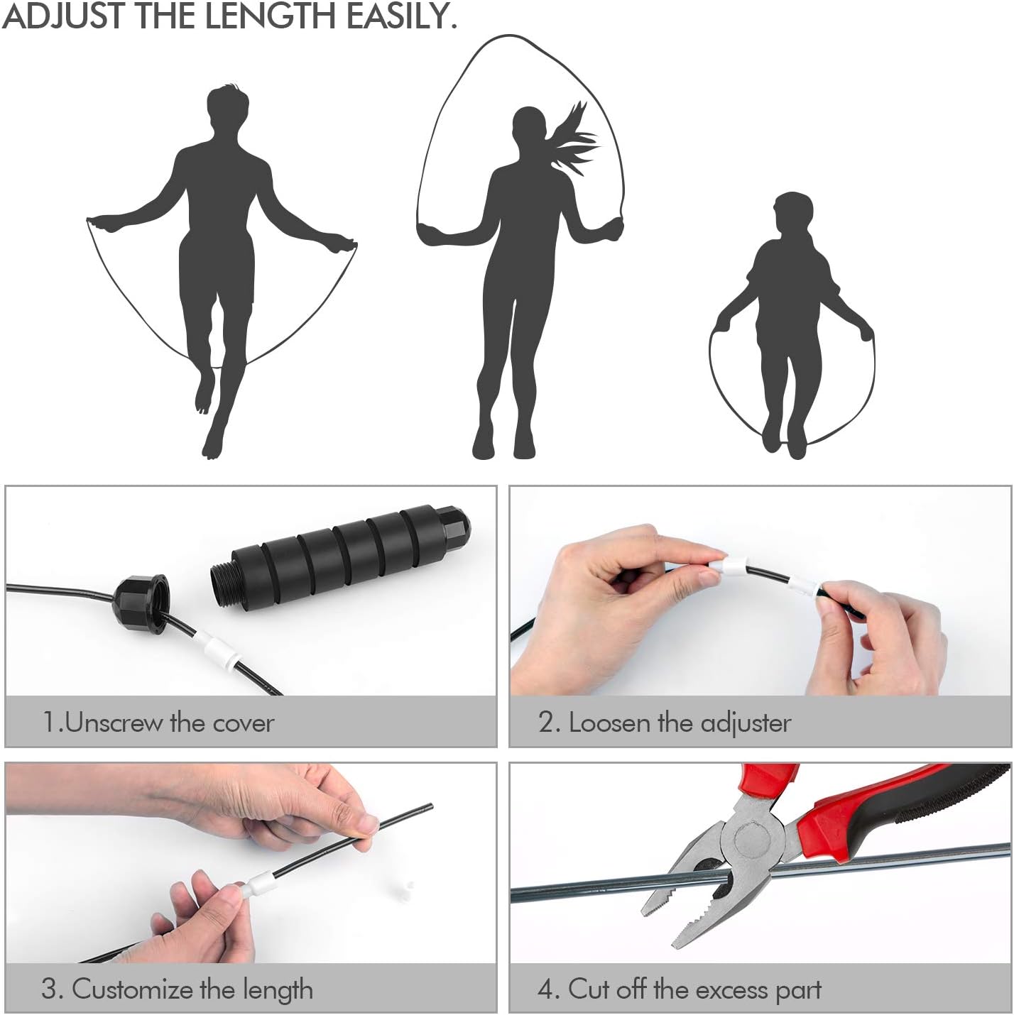 Adjustable Speed Jump Rope – Tangle-Free Steel Cable with Ball Bearings & Foam Handles for Home Gym & Fitness