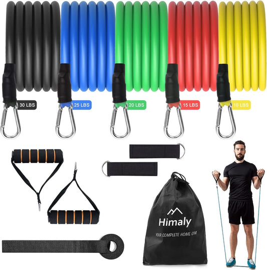 Resistance Bands Set – Strength Training Exercise Bands with Handles, Ankle Straps, Door Anchor & Carry Bag for Home & Outdoor Workouts