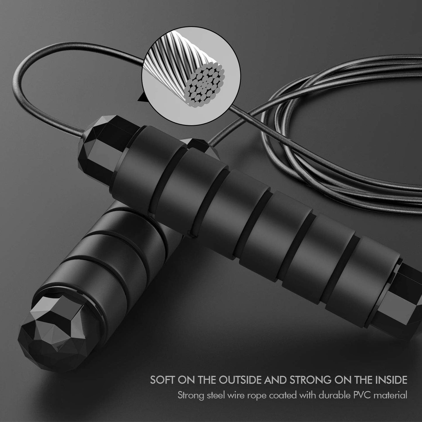 Adjustable Speed Jump Rope – Tangle-Free Steel Cable with Ball Bearings & Foam Handles for Home Gym & Fitness