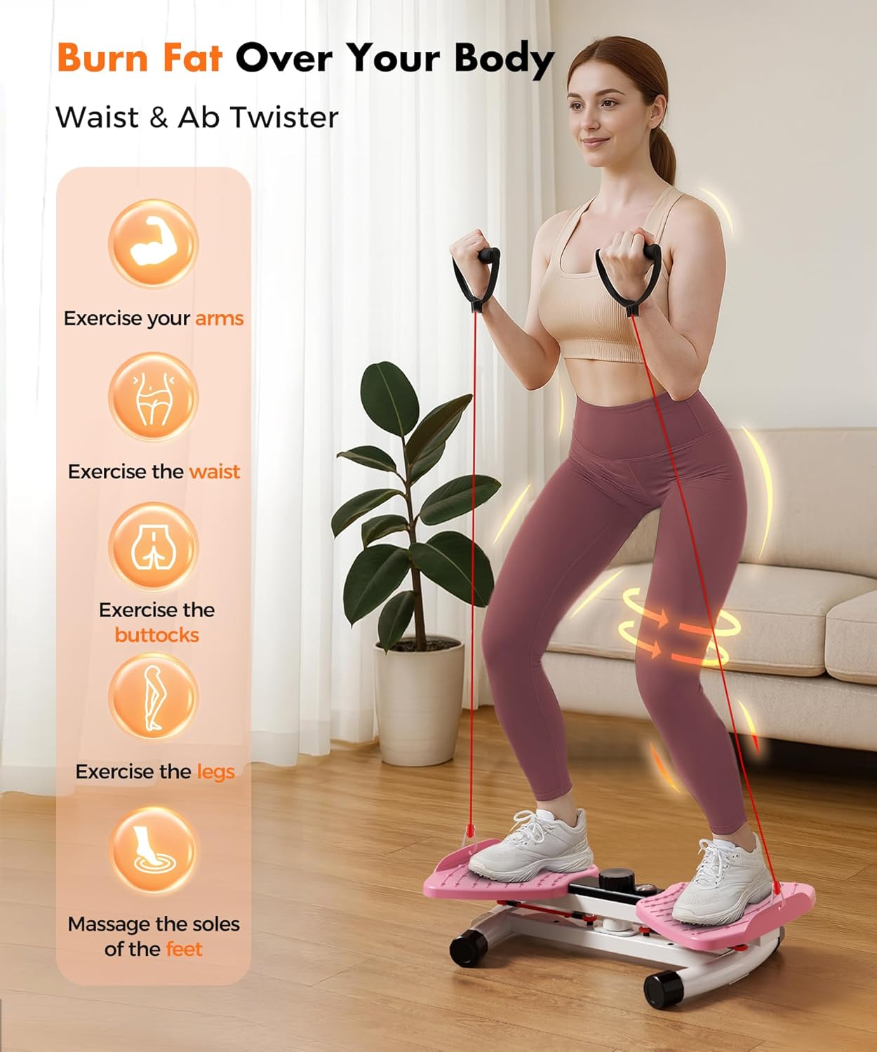 Ultimate Waist Twisting Machine - Ab Twister Board with Smart LED Monitor, 330LBS Capacity, Ultra-Quiet Design & Anti-Slip for Effective Home Workouts!