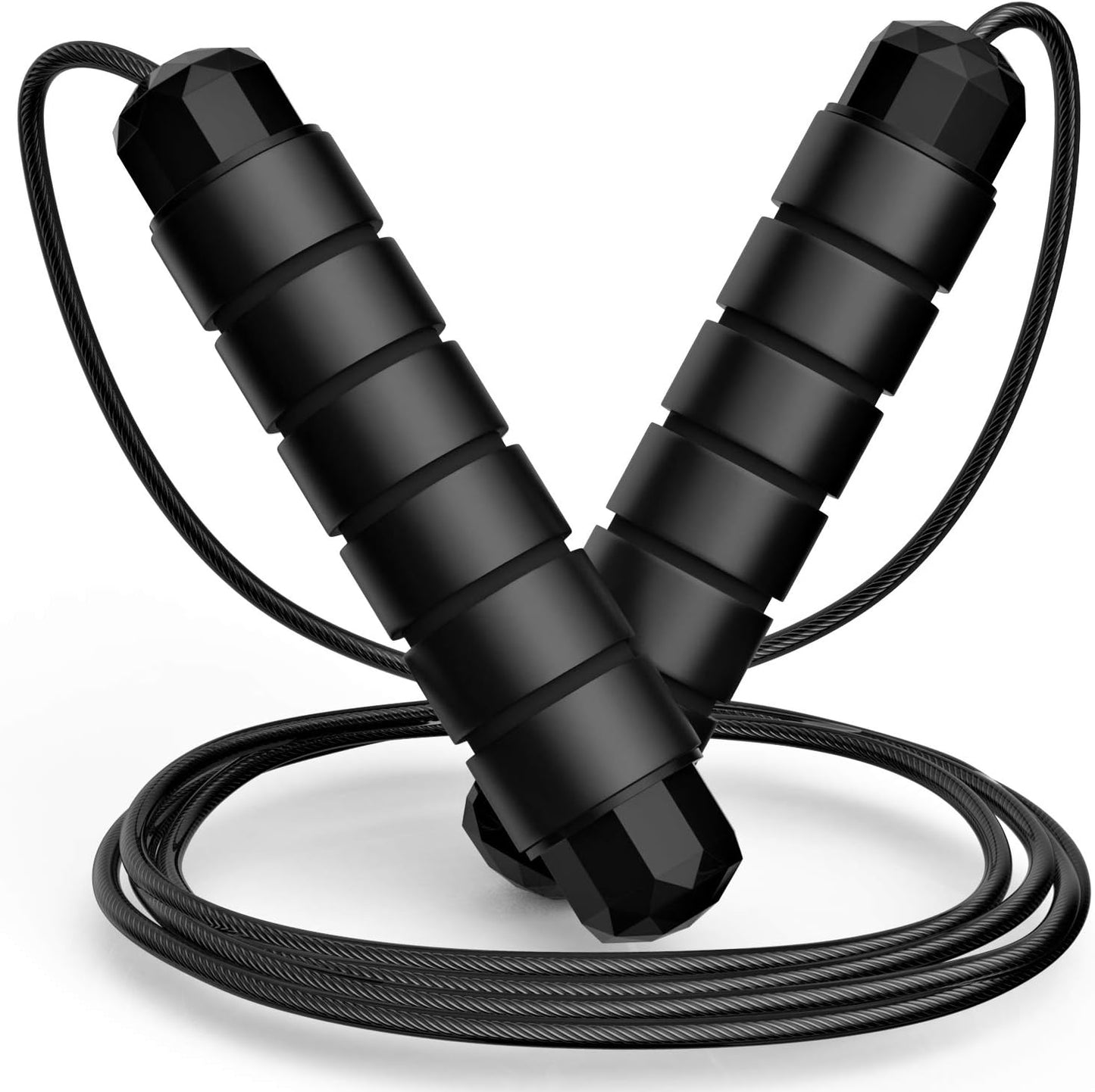 Adjustable Speed Jump Rope – Tangle-Free Steel Cable with Ball Bearings & Foam Handles for Home Gym & Fitness