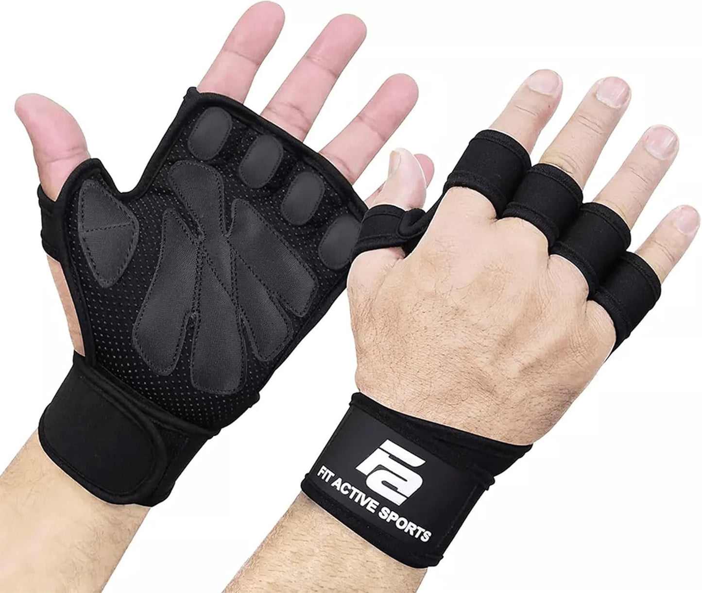 Ventilated Weight Lifting Gloves with Wrist Wraps – Gym & Cross-Training Hand Support for Men & Women
