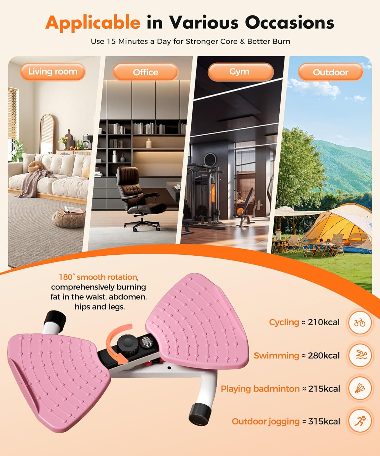 Ultimate Waist Twisting Machine - Ab Twister Board with Smart LED Monitor, 330LBS Capacity, Ultra-Quiet Design & Anti-Slip for Effective Home Workouts!