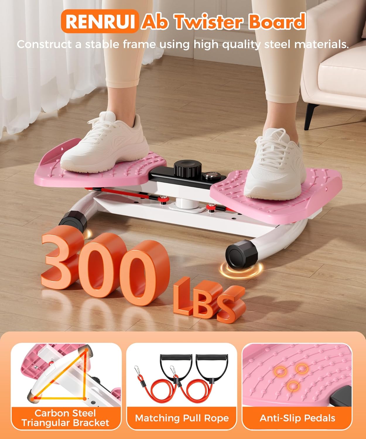 Ultimate Waist Twisting Machine - Ab Twister Board with Smart LED Monitor, 330LBS Capacity, Ultra-Quiet Design & Anti-Slip for Effective Home Workouts!