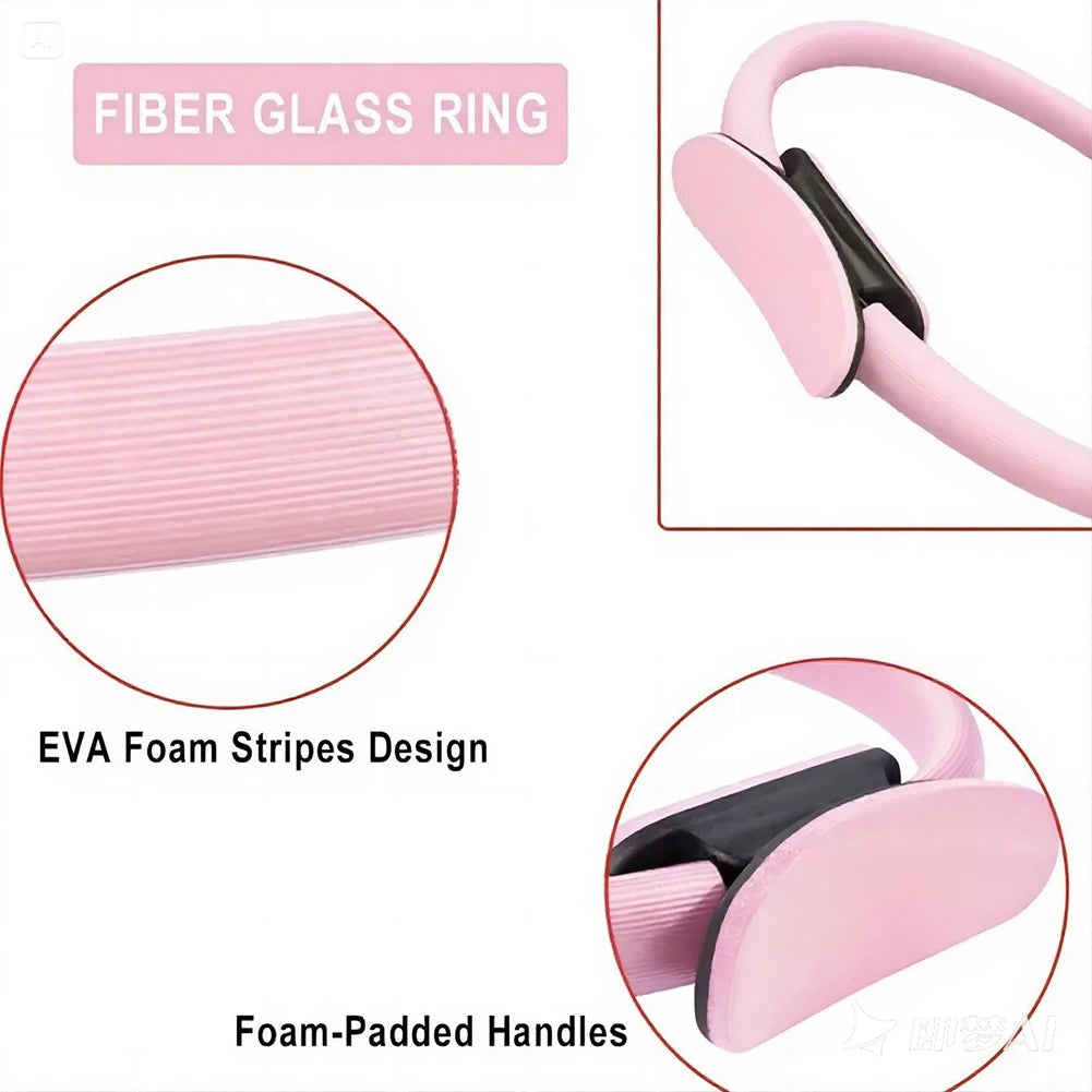Pilates Fitness Ring with Non-Slip Handles – Yoga & Resistance Exercise Circle for Women
