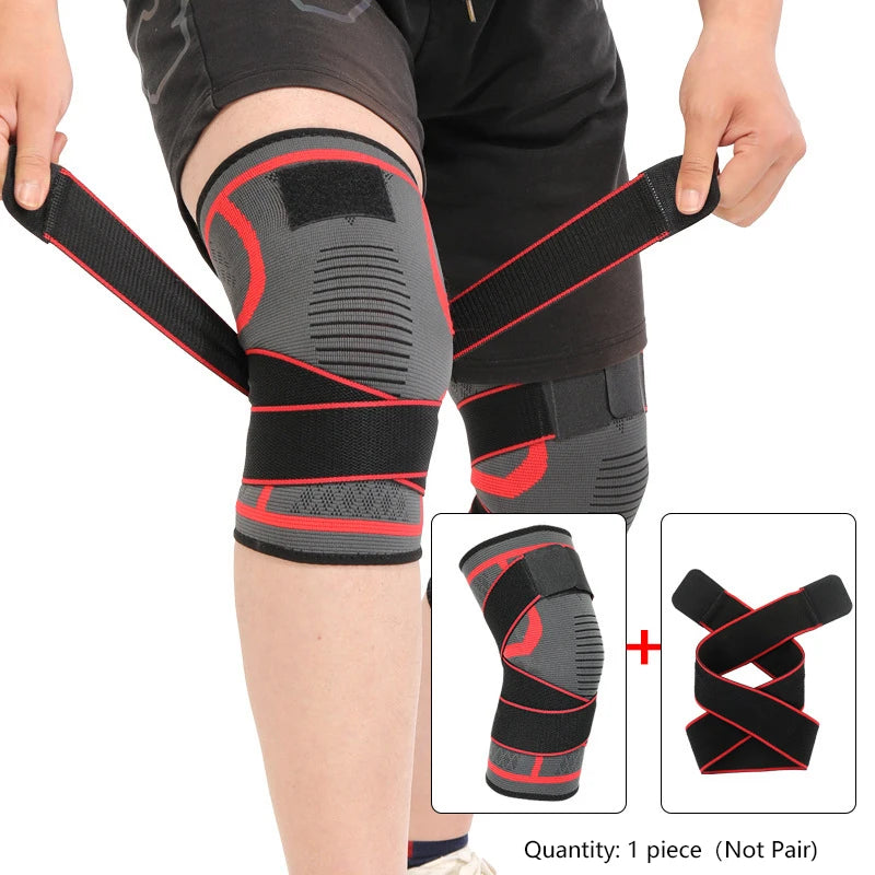 1-Piece Sport Knee Brace – Nylon Compression Knee Pad for Running, Fitness, Weightlifting & Basketball