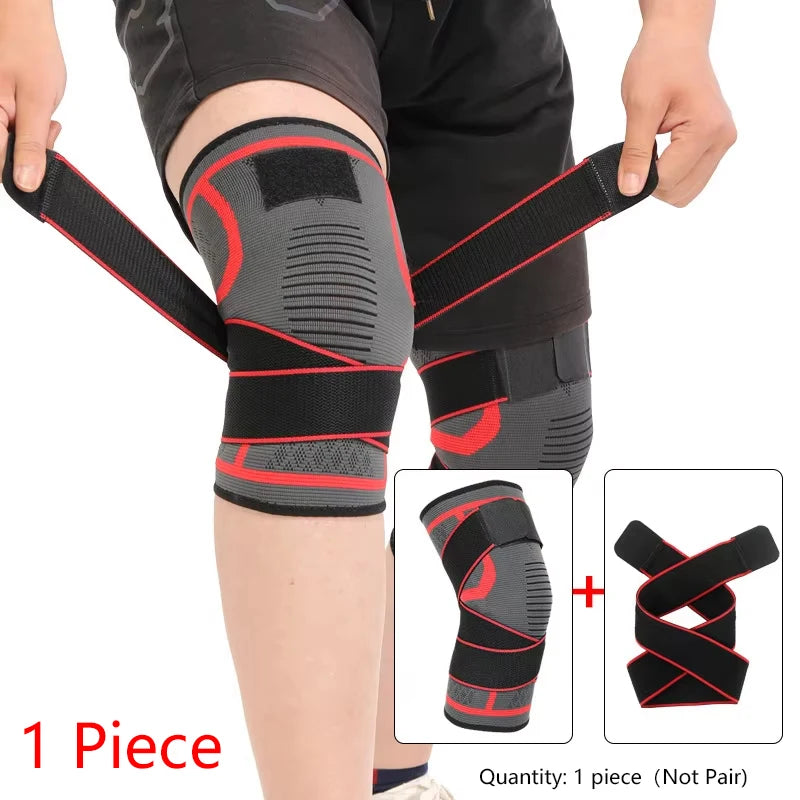 1-Piece Sport Knee Brace – Nylon Compression Knee Pad for Running, Fitness, Weightlifting & Basketball