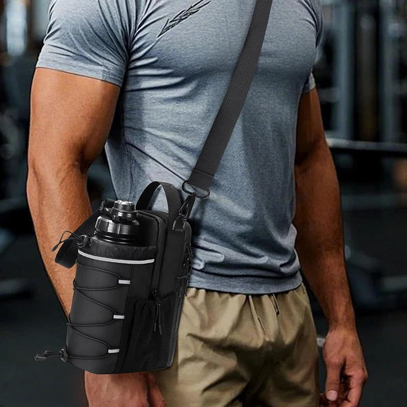 Large Capacity Water Bottle Carrier Bag – Magnetic Hanging Gym Bag with Phone Pocket