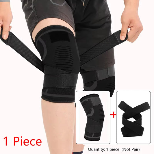 1-Piece Sport Knee Brace – Nylon Compression Knee Pad for Running, Fitness, Weightlifting & Basketball