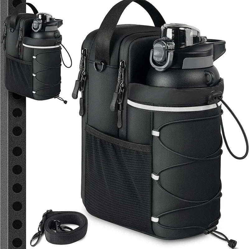 Large Capacity Water Bottle Carrier Bag – Magnetic Hanging Gym Bag with Phone Pocket