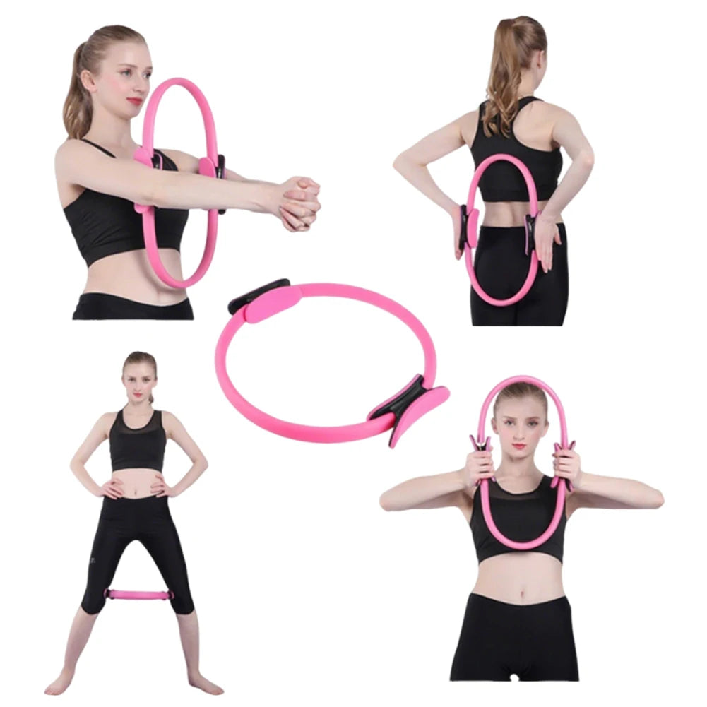 Pilates Fitness Ring with Non-Slip Handles – Yoga & Resistance Exercise Circle for Women