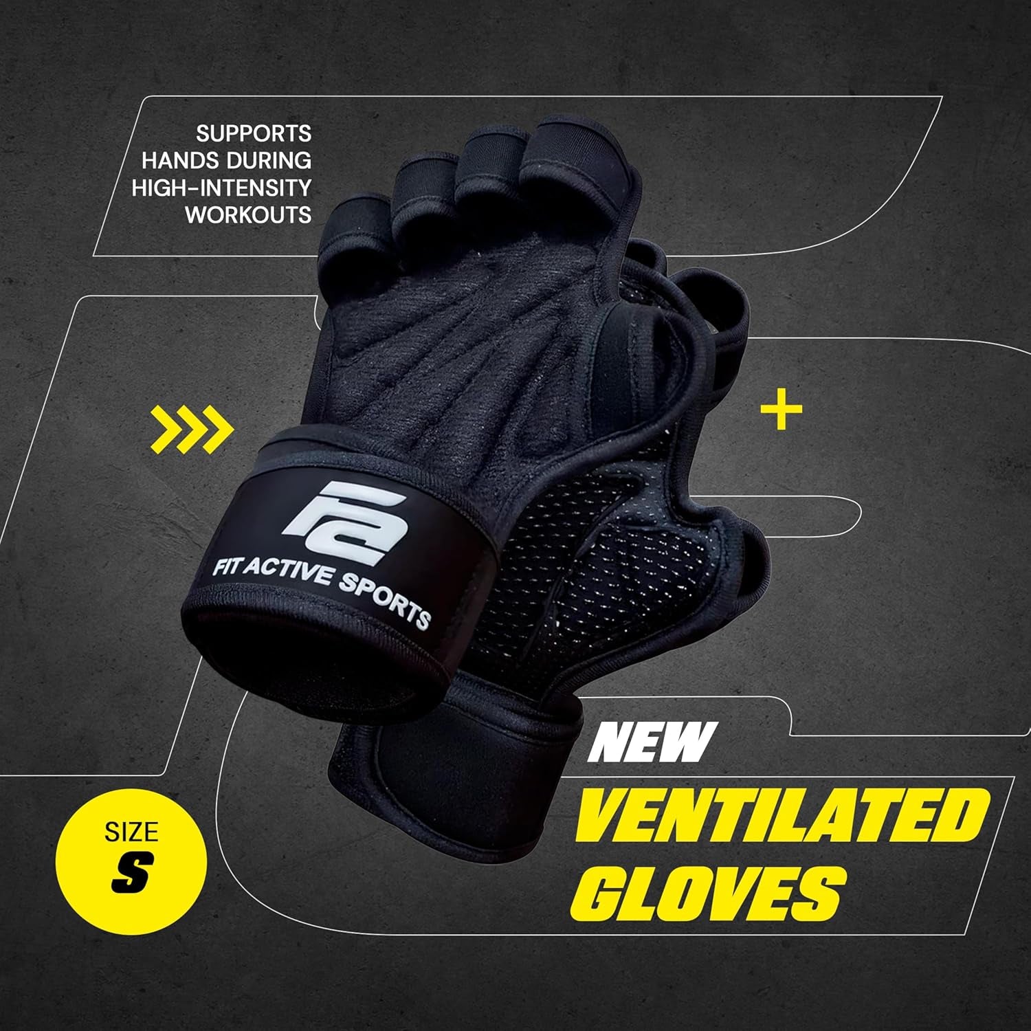 Ventilated Weight Lifting Gloves with Wrist Wraps – Gym & Cross-Training Hand Support for Men & Women
