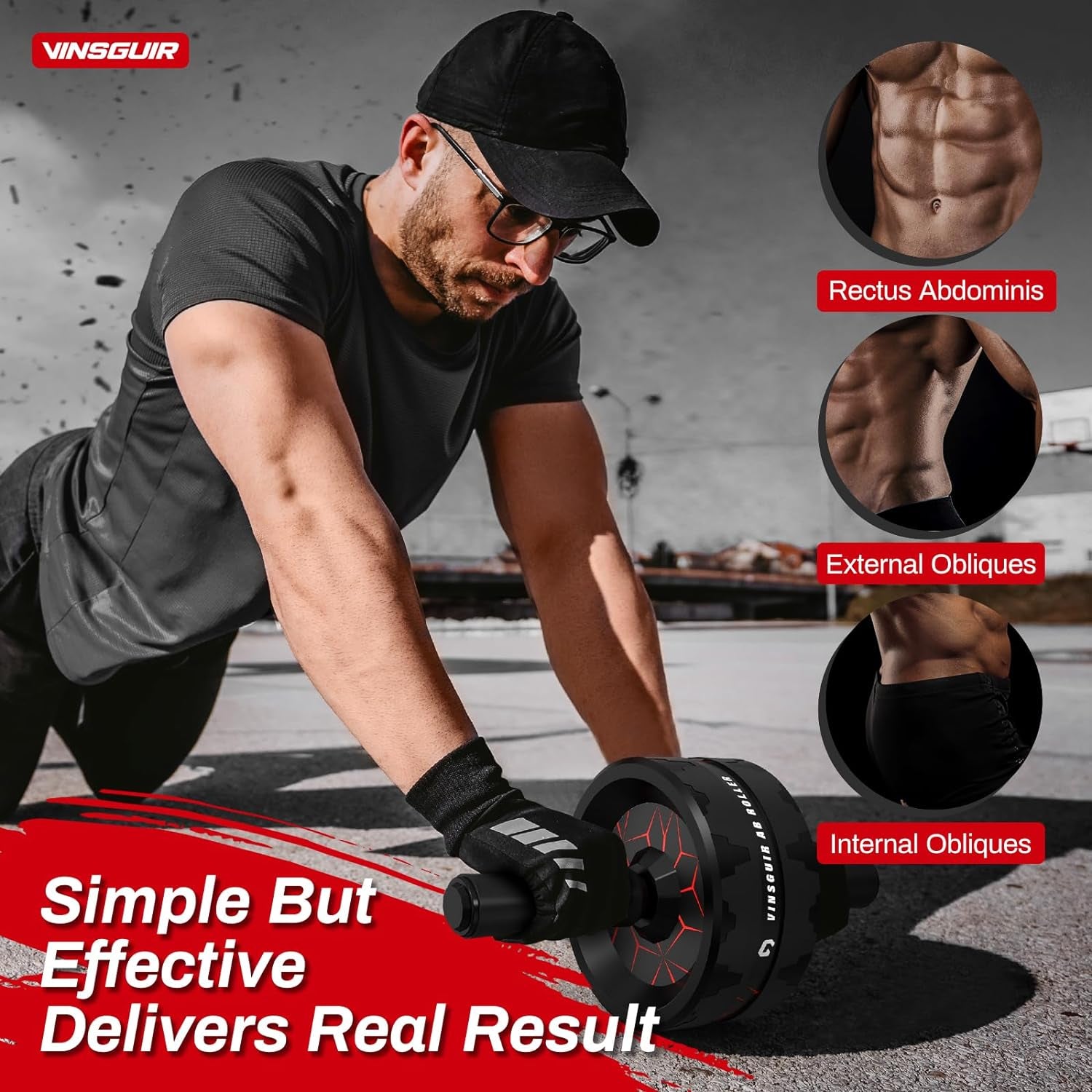 Ab Roller Wheel with Knee Pad – Core & Ab Workout Equipment for Home Gym and Full-Body Training